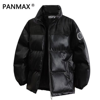 Panmax new stitched stand collar cotton jacket versatile men's winter thickened handsome casual warm cotton jacket black m recommended 95-110 jin jin equals 0.5 kg