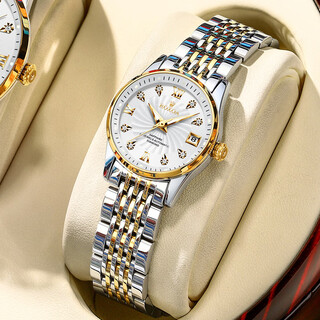Roxoa swiss genuine watch ladies mechanical watch niche light luxury gift for girlfriend imported top ten famous watches r8868 gold and white face - collector's edition original import 32mm diameter