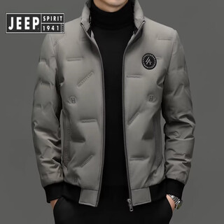 Jeep spirit jeep down jacket men's winter new trendy stand collar down jacket casual business lightweight warm jacket men 8088 khaki m 170 90-110jin jin equals 0.5 kg