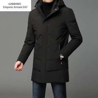 Emporio armani ea7 armani mid-length down jacket men's winter 2026 new thickened duck down warm men's casual dad jacket black 2xl 185