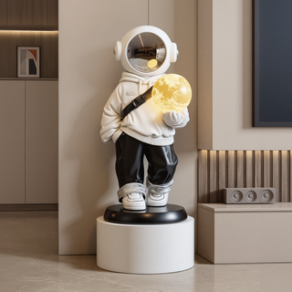 Bhm light luxury astronaut astronaut floor-standing ornaments large living room tv cabinet decoration housewarming gift white + base