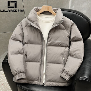 Lilanz warm and lightweight down jacket men's winter 2025 new style handsome stand collar coldproof clothes black gold thermal winter jacket gray 3xl