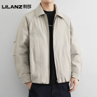 Lilanz official national standard 90 velvet lapel down jacket men's winter warm and light jacket simple casual winter business wear apricot color 90 velvet - flagship model m 100-120jin jin is equal to 0.5 kg
