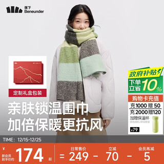 Beneunder scarf women's winter birthday christmas gift women's scarf men's wool warm velvet shawl skin-friendly warm gift box green