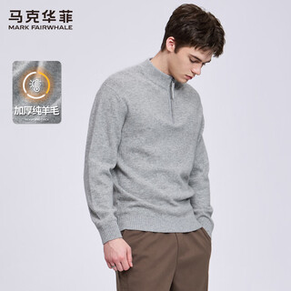 Mark huafei thickened pure wool heavy sweater men's 2025 autumn and winter new stand-up collar half-zip sweater