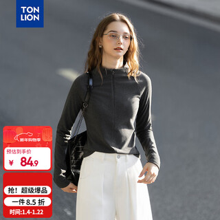 Tonlion 2025 autumn and winter women's stand collar half open zip raglan sleeve knitted bottoming shirt
