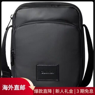 Calvin klein jeans men's shoulder bag multi-pocket front pocket zipper water repellent daily carry black lightweight waterproof black one size