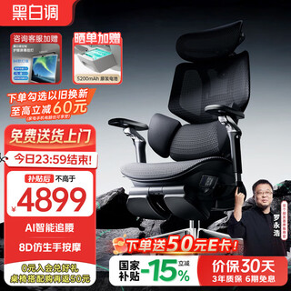Black and white x7 smart waist-chasing chair ergonomic chair computer chair office chair artificial mechanics seat black stone black