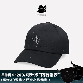 Swof care black label imported rhinestone shining star hat black men's and women's soft top baseball cap 661028 black/black one size fits all recommended head circumference 56-60cm