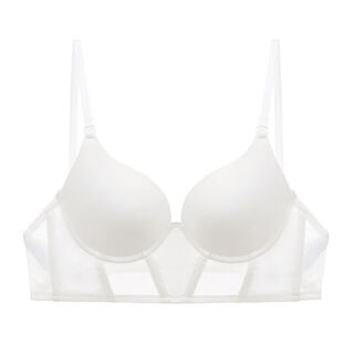 Victoria princess victoria victoria cross-border european and american sexy underwear french u-shaped invisible seamless beautiful back underwear small breasts white top 70a thick cup