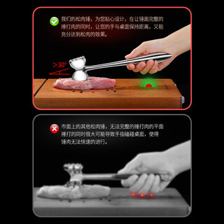 Aoyanlai 304 из нержавеющей стали сосновый молоток для мяса для домашних стейков youpinquan 304 стальной сосновый молоток для мяса