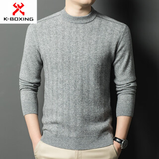 Kbxng jinba business men's wool sweater men's autumn and winter thickened warm sweater fashion needle business men's bottoming shirt xia yun gray xj8967 one size 105