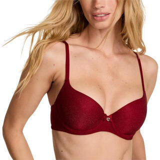 Victoria's secret solid color thin underwire half cup bra women's red m 34d