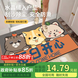 Mengling entrance floor mat, door mat, entrance door mat, non-slip and dirt-resistant floor mat, can be cut to 50*80cm