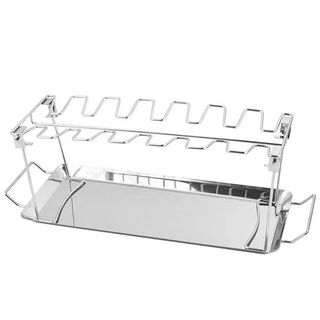 Yusenyi stainless steel bottom tray chicken leg grill barbecue supplies barbecue stand folding chicken leg barbecue grill outdoor folding grilled chicken leg rack