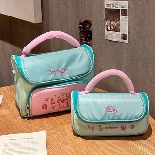 Yusenyi bag women's large capacity portable travel skin care product partition storage bag large mint green double bag combination