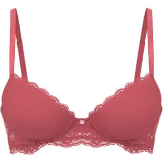 Victoria's secret thin half cup underwire lace solid color bra women's pink m 34d