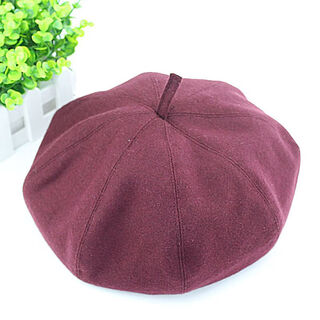 Yaochao painter hat old man middle-aged dad men's octagonal hat beret old man painter hat thin cloth hat no tongue octagonal burgundy (no velvet inside) s (55-56)cm
