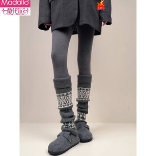 Modal fair isle sock covers piles of socks for women in autumn and winter with pantyhose thickened warm wool leg covers slimming girls’ calf socks dark gray 1 pair one size fair isle style/soft wool feel