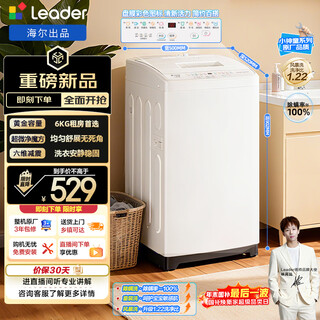 Yueji pulsator washing machine produced by leader haier fully automatic home 6kg mini small wind rental house occ renewal subsidy xqbl60-m20d0