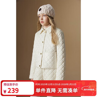 Elle kids retro bath style girls winter cotton jacket contrast color lapel front shoulder retro fashionable quilted cotton jacket