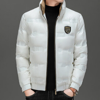 Lilang shopping mall same style down jacket men's winter short shiny waterproof stand collar handsome cold weather jacket white duck down warm outer white 08786 3xl 150-165jin jin is equal to 0.5 kg