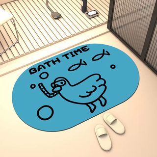 Yusenyi cute poodle bathroom diatom mud absorbent non-slip mat bathroom door mat cartoon toilet speed g118 (20) 80x120cm