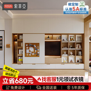 Sophia wardrobe whole house customized smart package hanging wardrobe bedroom furniture integrated wardrobe tv cabinet porch entry cabinet customized gold (consult for renderings)