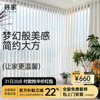 Xunjia dream curtain intelligent electric curtain vertical venetian blind living room balcony curtain modern simple style manual wide blade 288/ does not include motor