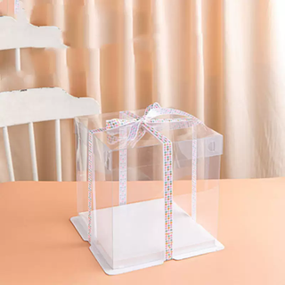 Yusenyi transparent birthday cake box packaging box 4 inches 4 inches 6 inches 8 inches 8 inches 10 inches double layer heightening disposable transparent 10 sets 10 pieces transparent 10 sets 4 inches single layer