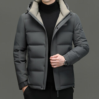 Lilang shopping mall's same style men's down jacket winter new high-end light and warm casual goose down jacket thickened jacket gray m 170 recommended 90-120 jin jin equals 0.5 kg