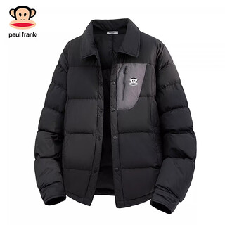 Paul frank, простой повседневный мужской пуховик в японском стиле, новинка весны 2026 года, свободный теплый и холодостойкий модный универсальный верх, черный, 90% белый утиный пух, m рекомендуется 90-125jin jin равен 0,5 кг