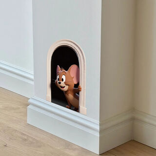 Fantasy skirting stickers cat and living room background wall transformation to cover up holes and hole decoration room layout decorative painting 84215 cat and mouse + style one a5mmck board extra large