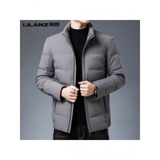Lilanz men's stand collar down jacket winter new white duck down light thin casual men's thickened warm jacket khaki l (175) size (recommended 130-145 jin jin equals 0.5 kg)
