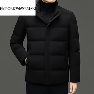 Emporio armani armani 2026, новый зимний стиль, мужская мода среднего возраста, повседневный свободный пуховик с воротником-стойкой, теплая куртка 108hbhy25956, черный m 170