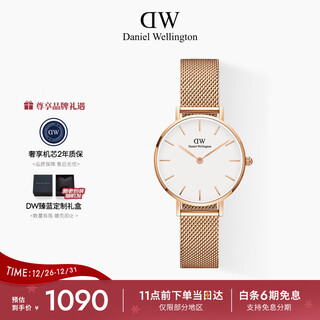 Daniel wellington women's watch light luxury gold niche quartz steel strap european and american style watch new year's day gift for girls