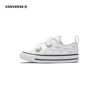 Converse children's canvas shoes 2026 spring new girls velcro low-top canvas shoes casual white shoes 103 22 recommended foot length 13cm