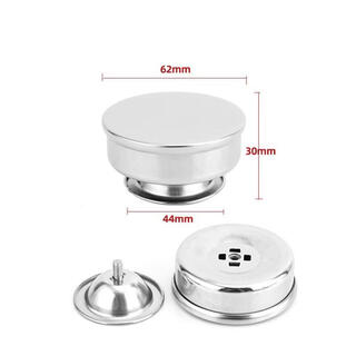 Fantasy large and small pot lid, soup bucket top bead accessory, handle, hat, flat cover, kitchen round lid, stainless steel beads, 2 pcs