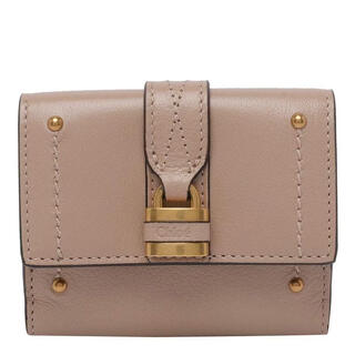 Chloe women's wallet design, portable storage lock, lightweight, light pink leather material, pink, one size fits all