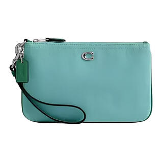 Coach wristlet brand logo leather clutch small unisex couple style ivy default basic pack (bag + dust bag)