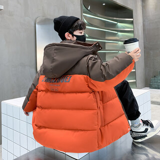 Disney 6-15 years old children's down jacket boys winter cotton coat 2026 new cotton coat winter autumn and winter style for middle and large children thickened cotton coat orange 120 cm