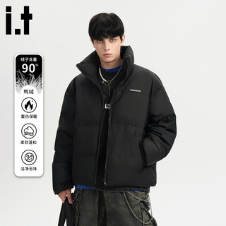 Chocoolate it red stand collar thickened down jacket men's 2025 winter trendy cold-proof warm jacket black s recommended 90jin jin equals 0.5kg -110jin jin equals 0.5kg