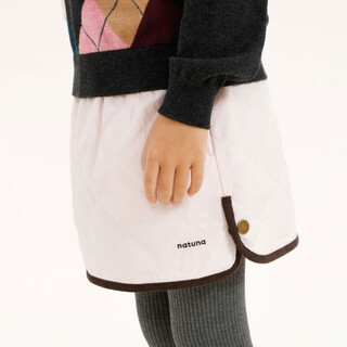 Naju children's clothing high efficiency warm cotton skirt children's autumn and winter fashionable casual versatile warm girls skirt soft mist powder ready stock 140 cm