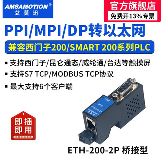 Emerson mpi/ppi/dp to ethernet db9-pin female port straight-through/bridge type communication s7-300/200plc serial port to network port module eth-300-2p eth-200-2p ppi to ethernet bridge type