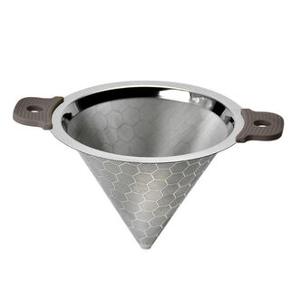 Clinlai stainless steel milk tea bucket binaural filter large tea leak milk tea shop ultra-fine encryption conical funnel tea filter the higher the mesh number, the finer it is