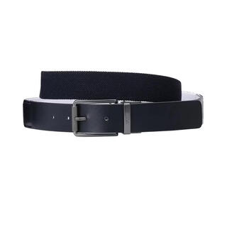 Boss men's belt girdle decorative leather fabric business daily belt simple navy 410 38