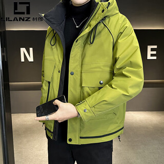 Lilanz cold-proof down jacket men's thickened winter 2025 new trendy brand high-end american workwear lightweight jacket mustard green xl 150-165jin jin equals 0.5 kg