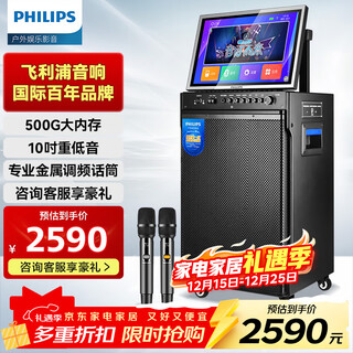 Philips (philips) square dance audio with display video karaoke machine all-in-one home karaoke home ktv audio set outdoor singing bluetooth smart speaker sd289d