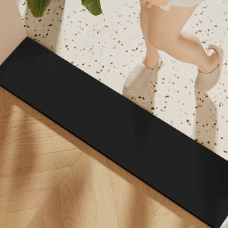 Yusenyi bathroom toilet threshold floor mat entrance door diatom mud water-absorbent non-slip narrow strip foot mat carpet can be cut black 20x80cm