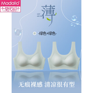 Modal naked seamless ice silk cool feeling underwear women's summer breathable thin comfortable jelly strip beautiful back fixed cup bra blue m